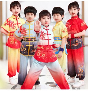 Chinese Dragon Kung Fu uniforms for girls boys martial arts competition clothes kindergarten boys girls wushu tai chi Taekwondo competition performance clothing