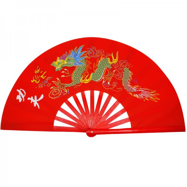 Men's Kung Fu Tai Chi Uniforms : Chinese dragon red black Tai Chi fans ...