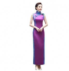 Chinese dress china traditional qipao oriental cheongsam dress Miss etiquette model show performance evening party dress