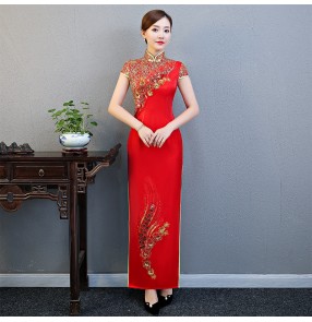 Chinese Dress chinese traditional qipao dresses women evening party dress oriental miss etiquette stage performance host party dress
