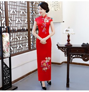 Chinese dress qipao for women oriental cheongsam dress miss etiquette host singers banquet evening dresses for female