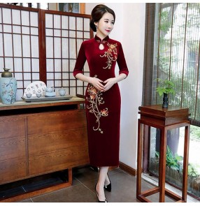 Chinese Dress traditional chinese qipao dresses for women miss ettiquette photos stage performance host singers film cosplay dresses