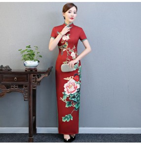 Chinese dress traditional chinese qipao dresses for women oriental evening party dress stage performance model evening cheongsam dresses