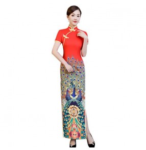 Chinese dresses china qipao dress traditional oriental drama cosplay cheongsam dress miss etiquette show dress