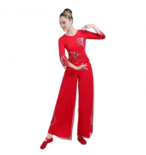 Chinese folk dance costume for women Yangko ethnic style middle