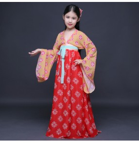 Chinese folk dance costumes ancient traditional hanfu for girls fairy princess photos model show party drama cosplay robe dresses