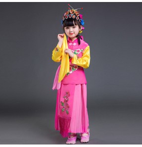 Chinese folk dance costumes Children's Beijing opera Qiao Huadan dance costumes pecking opera drama performance dress clothes