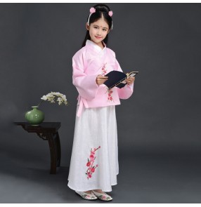 Chinese folk dance costumes for girls children kids ancient traditional hanfu tang princess photos performance anime drama cosplay dress robes