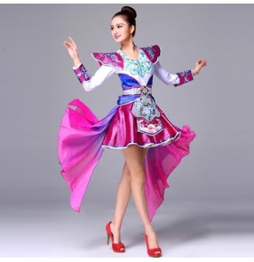 Chinese folk dance costumes for women female Mongolian dance studio cosplay drummer stage performance yangko modern dance dresses