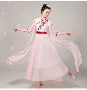 Chinese folk dance costumes for women hanfu Classical dance performance clothes fan umbrella yangko dress female Chinese style fairy performance costumes
