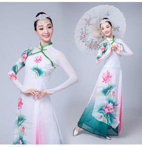 Chinese folk dance dresses for women female fairy princess fan umbrella traditional ancient classical dance costumes