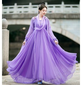 Chinese hanfu Ancient princess empress costume female hanfu skirt skirt fairy elegant wide-sleeved dance performance costume