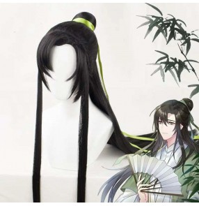 Chinese hanfu ming qing tang dynasty Wig male ancient hanfu long straight hair juvenile wig knight ancient costume warrior swordsman hair styling wig