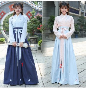 Chinese Traditional Hanfu for women girls Cosplay Costume Ancient Han Dynasty Stduent Stage Show Dress Chinese Folk Dance Outfits