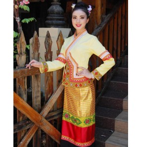 Chinese traditional Yi dance costumes Oriental Thailand festival photography party show drama cosplay clothes dresses