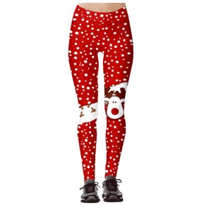 Christmas print fitness running sports gyms pants for women hip high waist leggings women yoga pants