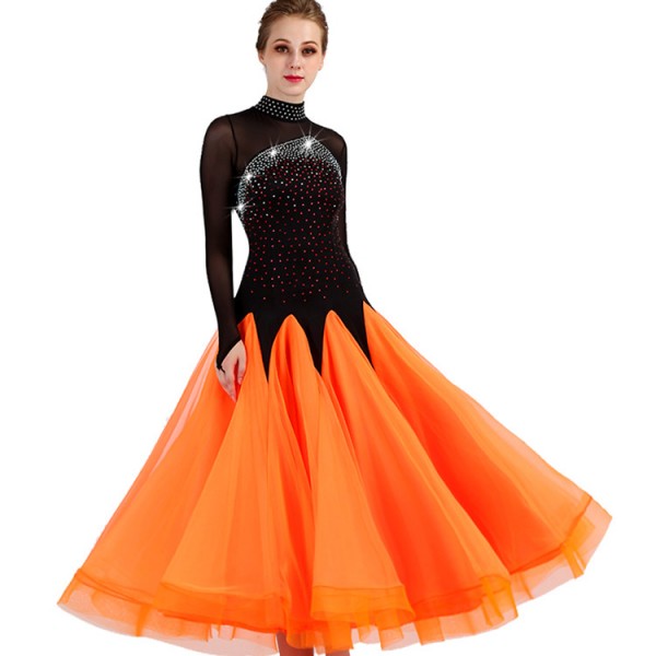 orange and black gown