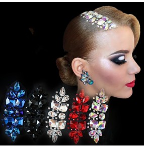 Competition professional  crystal rhinestones diamond handmade latin ballroom waltz tango dancing headdress hair accessories 