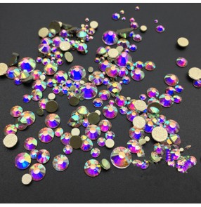 Crystal rhinestones mix size AB glitter colored flat back without glue phone shell smart phone case nail beauty shoes bag diamond accessories 200pcs 1.5 to 6.5mm