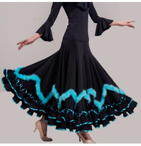 Custom size Ballroom competition dancing skirts stage performance competition gymnastics flamenco waltz tango dancing skirt