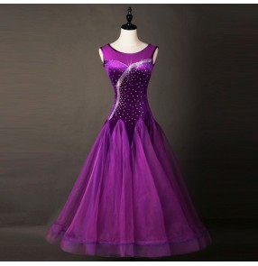 Custom size Ballroom dancing dresses for children kids girls stage performance professional waltz tango dancing skirts