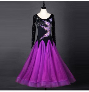 Custom size children kids girls competition ballroom dresses stage performance waltz tango dancing dress skirts