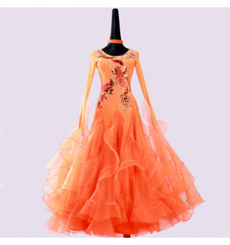 pink and orange gown