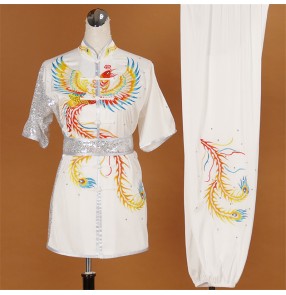 Custom size Competition martial art tai chi performance clothing Phoenix embroidery wushu clothes professional boxing competition athletic clothes for children adult 