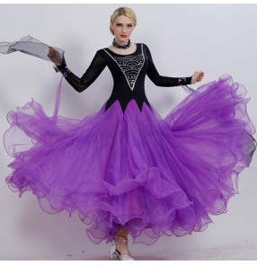 Custom size competition professional Ballroom waltz tango flamenco dresses for women female children 