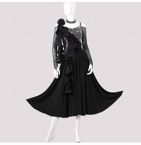 Custom size handmade diamond competition ballroom dance dresses for women girls stage performance ballroom dance costumes tango waltz dance dresses for female