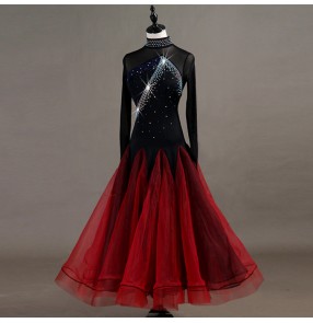 Custom size handmade Women's children ballroom dresses competition stage performance professional waltz tango dancing costumes