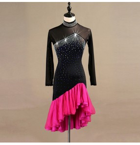 Custom size latin ballroom dancing dresses for kids children stage performance competition modern dance dancing skirts dresses