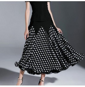 Custom size Polka dot ballroom dance skirts flamenco for women female competition stage performance tango dancing long skirts