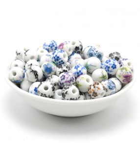 DIY Jingdezhen ceramic beads for bracelets jewelry accessories blue white porcelain loose beads Chinese knot ethnic style accessories diy