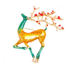 Elk brooch for women custom high-end lapel collar clothing decoration brooch Christmas brooch pin buckle