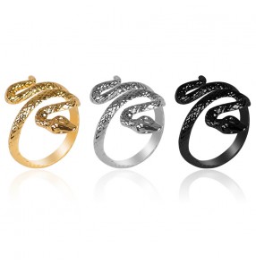 European and American vintage king cobra ring open ring snake punk fashion stage performance gogo dancers singers rings