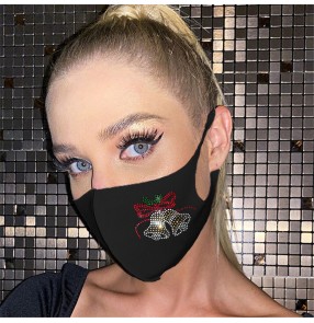 Fashion bling merry christmas xmas reusable face masks for women and men washable brethable face masks for unisex