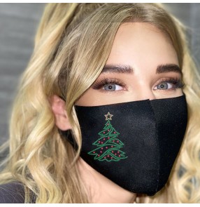 fashion Christmas tree Reusable face mask glitter sparkly bling washable Reusable face masks for unisex