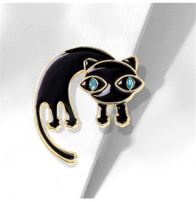 Fashion Kitty Cat Brooch Alloy Customized Creative animal Corsage Clothing Accessories Pin