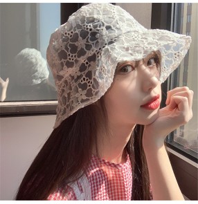 Fashion Lace fisherman's cap for women outdoor sunshade bucket hat 
