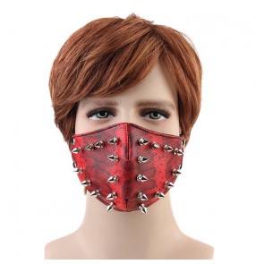 Fashion punk rock rivet face masks riding dust proof masquerade jazz dance mask