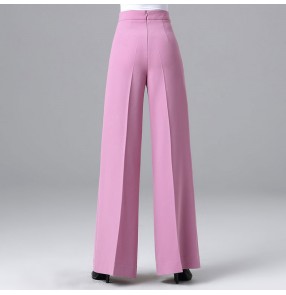 Female high-waist modern ballroom dance pants purple red black ballroom dance trousers for women Waltz wide-leg pants Dance pants