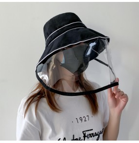 fisherman cap with clear face shield  anti splash saliva dust proof sun protection sun hats