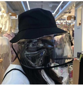 Fisherman's Cap Coustom-Made Plastic Sheet Baseball Cap Black Droplet Cap with Visor protective cap