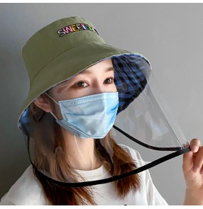 Fisherman's cap with clear face shield for women anti-spray virus sunscreen outdoor hats