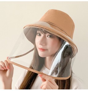 Fisherman's Cap with Plastic face shield Sheet saliva protection Baseball Cap anti- Droplet Cap With Visor Protective Cap