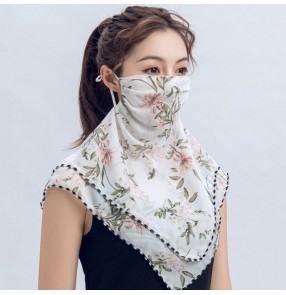 Floral reusable face mask mouth mask anti-dust sunscreen safety protect face mask for women