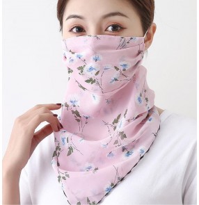 Floral reusable face masks for women neck scarf mask anti-uv outdoor running sports breathable mouth mask for female