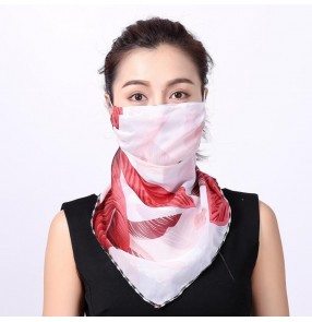 floral reusable mask face mask for women outdoor riding sunscreen dust proof neck guard scarf mouth mask