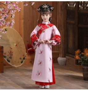 Girl chinese ancient traditional Qing princess empress Cosplay dress Manchu costume ancient Qing Dynasty palace Children's princess photo shooting film performance robes